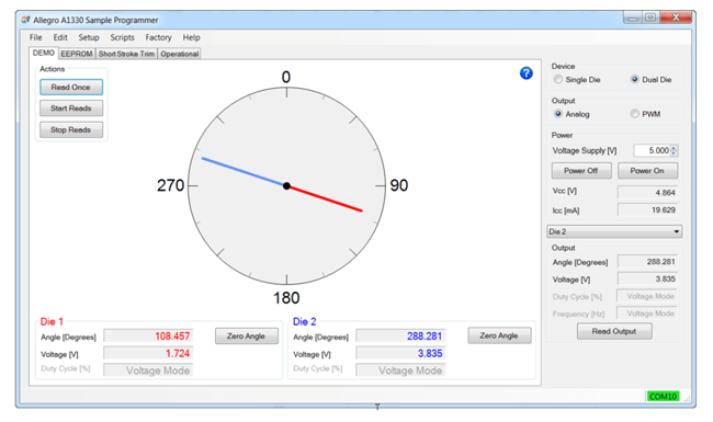 图10:A1330 Sample Programmer Demo Tab