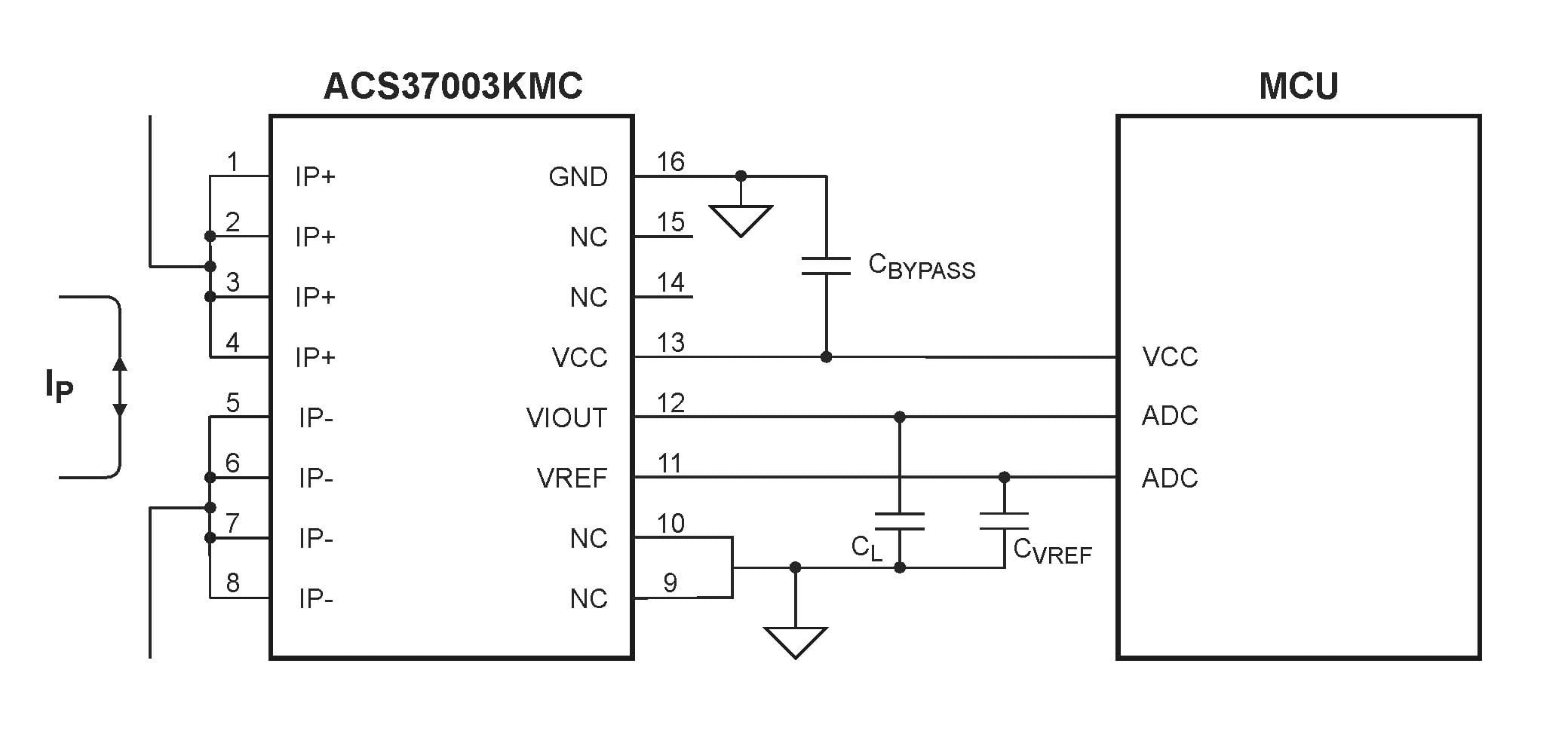 ACS37003典型的应用程序